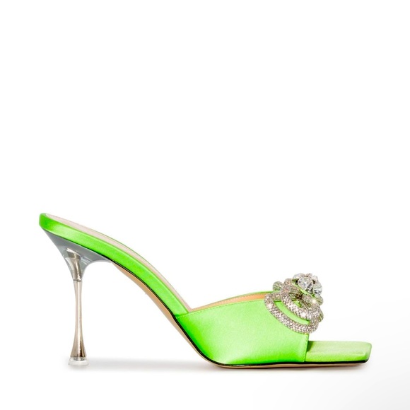 Mach & Mach Green Bow embellished heels EU 37.5 7.5 women - Picture 3 of 11